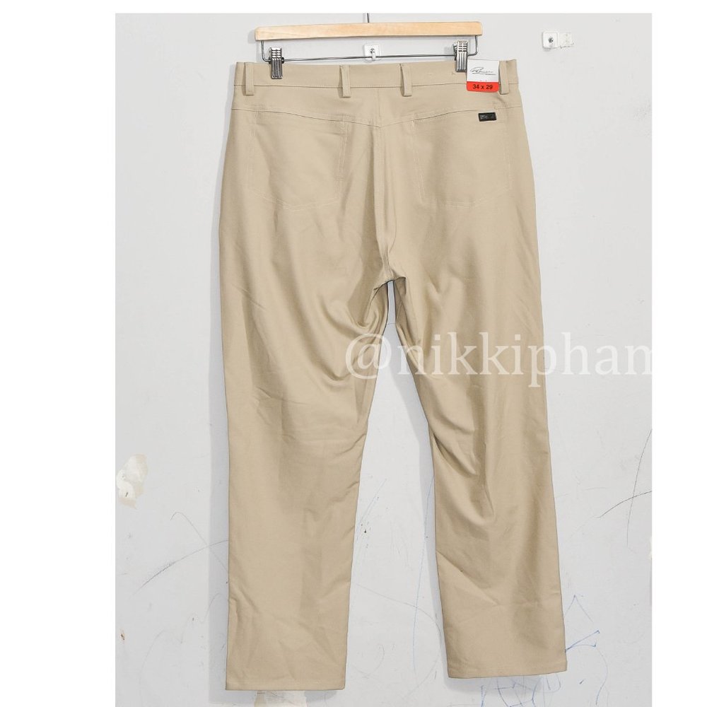 NWT Greg Norman Men's 5 Pocket Pant in TAN - Picture 3 of 4